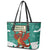 Wales Christmas Leather Tote Bag with Red Dragon Santa Sleigh and Festive Green Snowflake - Wonder Print Shop