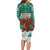 Wales Christmas Long Sleeve Bodycon Dress with Red Dragon Santa Sleigh and Festive Green Snowflake - Wonder Print Shop