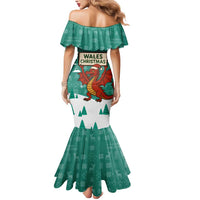 Wales Christmas Mermaid Dress with Red Dragon Santa Sleigh and Festive Green Snowflake - Wonder Print Shop