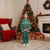 Wales Christmas Pajama Set with Red Dragon Santa Sleigh and Festive Green Snowflake - Wonder Print Shop