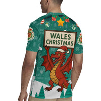 Wales Christmas Rugby Jersey with Red Dragon Santa Sleigh and Festive Green Snowflake - Wonder Print Shop