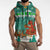 Wales Christmas Sleeveless Hoodie with Red Dragon Santa Sleigh and Festive Green Snowflake - Wonder Print Shop