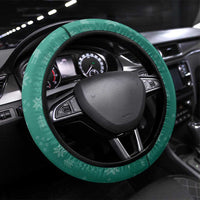 Wales Christmas Steering Wheel Cover with Red Dragon Santa Sleigh and Festive Green Snowflake - Wonder Print Shop
