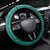 Wales Christmas Steering Wheel Cover with Red Dragon Santa Sleigh and Festive Green Snowflake - Wonder Print Shop