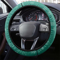 Wales Christmas Steering Wheel Cover with Red Dragon Santa Sleigh and Festive Green Snowflake - Wonder Print Shop