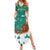 Wales Christmas Summer Maxi Dress with Red Dragon Santa Sleigh and Festive Green Snowflake - Wonder Print Shop