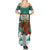 Wales Christmas Summer Maxi Dress with Red Dragon Santa Sleigh and Festive Green Snowflake - Wonder Print Shop