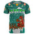 Wales Christmas T Shirt with Red Dragon Santa Sleigh and Festive Green Snowflake - Wonder Print Shop