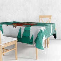 Wales Christmas Tablecloth with Red Dragon Santa Sleigh and Festive Green Snowflake - Wonder Print Shop