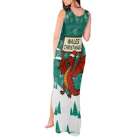 Wales Christmas Tank Maxi Dress with Red Dragon Santa Sleigh and Festive Green Snowflake - Wonder Print Shop