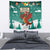 Wales Christmas Tapestry with Red Dragon Santa Sleigh and Festive Green Snowflake - Wonder Print Shop