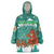 Wales Christmas Wearable Blanket Hoodie with Red Dragon Santa Sleigh and Festive Green Snowflake - Wonder Print Shop