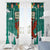 Wales Christmas Window Curtain with Red Dragon Santa Sleigh and Festive Green Snowflake - Wonder Print Shop