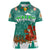 Wales Christmas Women Polo Shirt with Red Dragon Santa Sleigh and Festive Green Snowflake - Wonder Print Shop