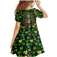 Happy St. Patrick's Day Skull Family Matching Mermaid Dress and Hawaiian Shirt - Wonder Print Shop