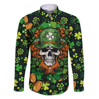 Happy St. Patrick's Day Skull Family Matching Short Sleeve Bodycon Dress and Hawaiian Shirt - Wonder Print Shop