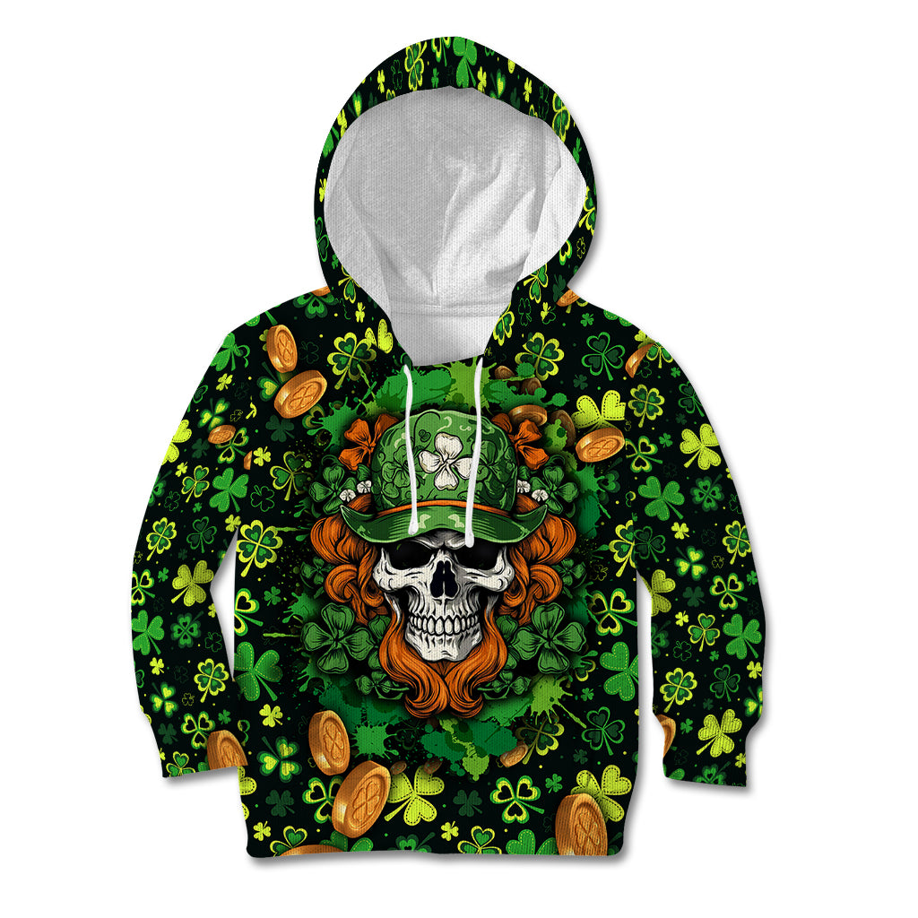 Happy St. Patrick's Day Skull Kid Hoodie - Wonder Print Shop