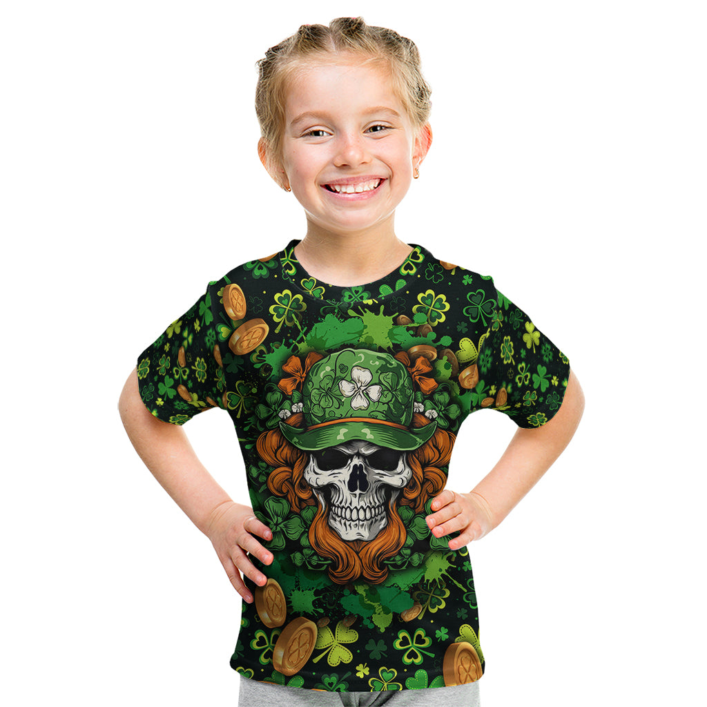 Happy St. Patrick's Day Skull Kid T Shirt - Wonder Print Shop