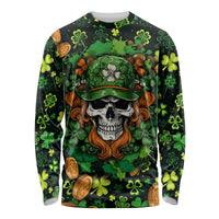 Happy St. Patrick's Day Skull Long Sleeve Shirt - Wonder Print Shop