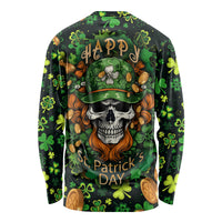 Happy St. Patrick's Day Skull Long Sleeve Shirt - Wonder Print Shop