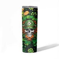 Happy St. Patrick's Day Skull Skinny Tumbler - Wonder Print Shop