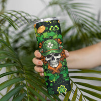 Happy St. Patrick's Day Skull Skinny Tumbler - Wonder Print Shop
