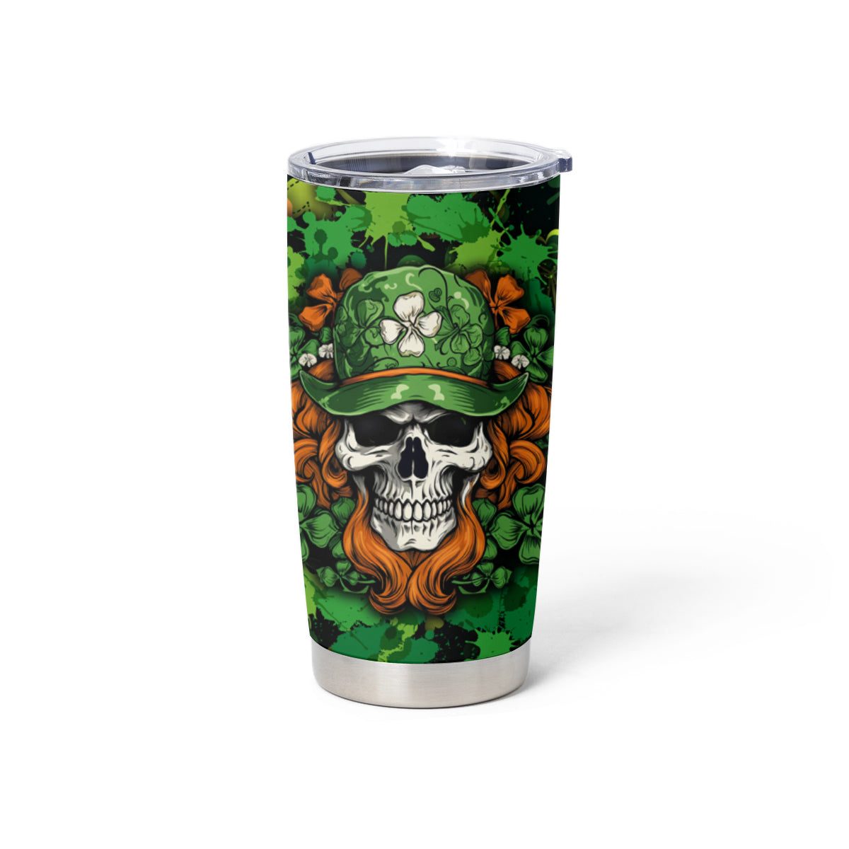 Happy St. Patrick's Day Skull Tumbler Cup - Wonder Print Shop