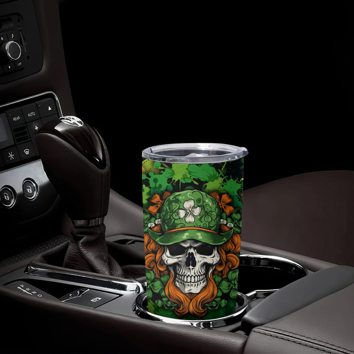 Happy St. Patrick's Day Skull Tumbler Cup - Wonder Print Shop