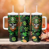 Happy St. Patrick's Day Skull Tumbler With Handle - Wonder Print Shop