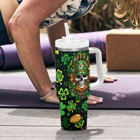 Happy St. Patrick's Day Skull Tumbler With Handle - Wonder Print Shop