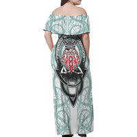 Vking Odin Family Matching Off Shoulder Maxi Dress and Hawaiian Shirt God Of Asgard - Wonder Print Shop