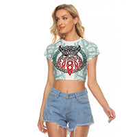 Vking Odin Raglan Cropped T Shirt God Of Asgard - Wonder Print Shop