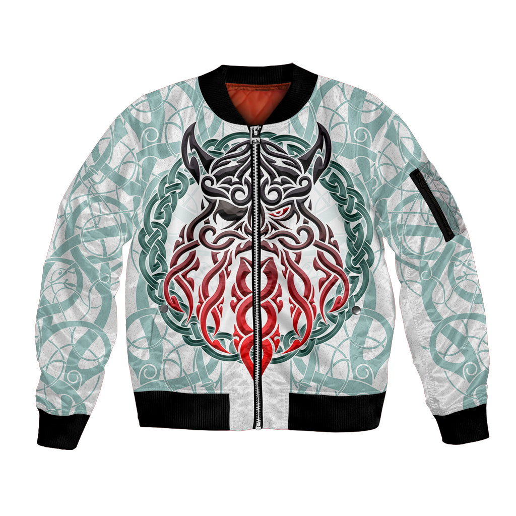 Vking Odin Sleeve Zip Bomber Jacket God Of Asgard - Wonder Print Shop