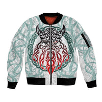 Vking Odin Sleeve Zip Bomber Jacket God Of Asgard - Wonder Print Shop