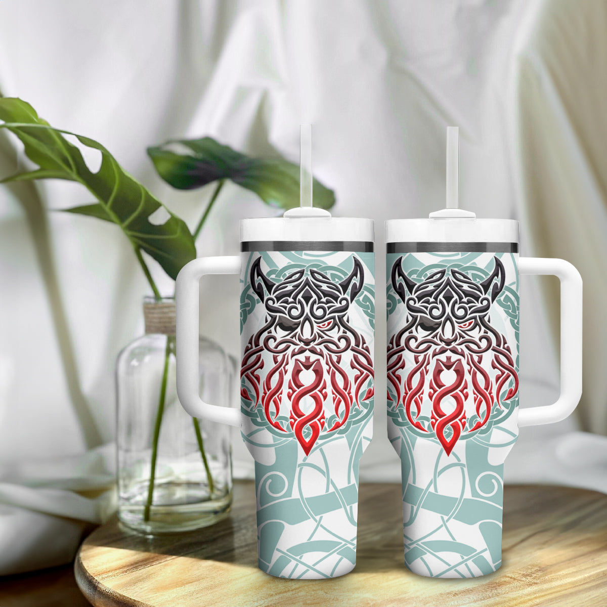 Vking Odin Tumbler With Handle God Of Asgard - Wonder Print Shop