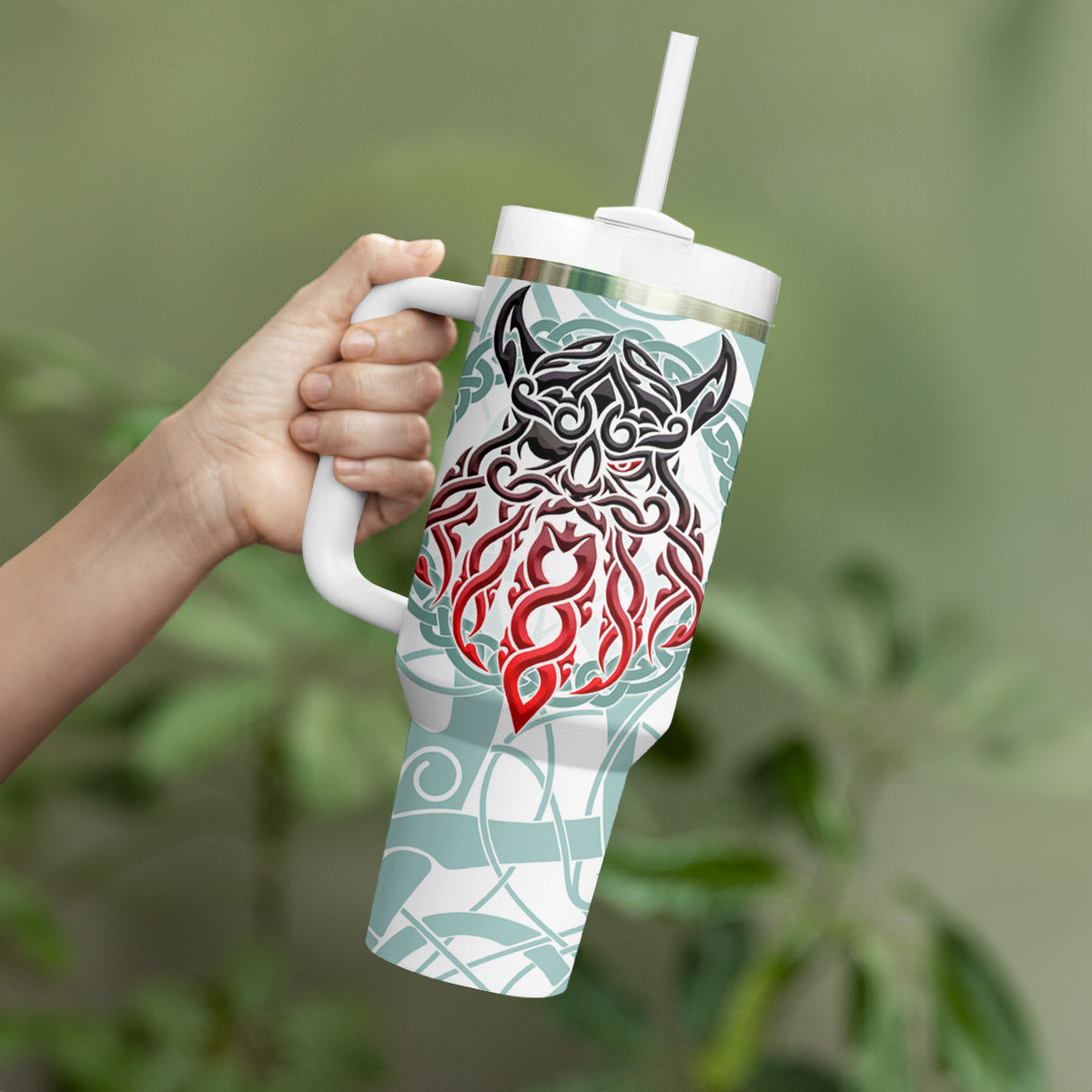 Vking Odin Tumbler With Handle God Of Asgard - Wonder Print Shop