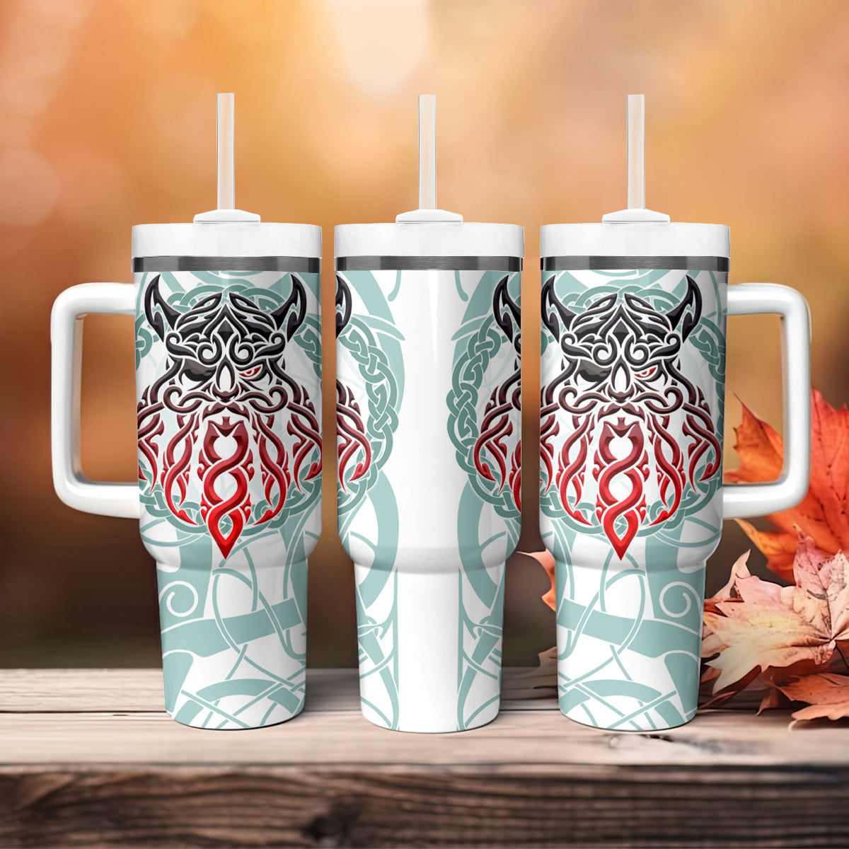 Vking Odin Tumbler With Handle God Of Asgard - Wonder Print Shop