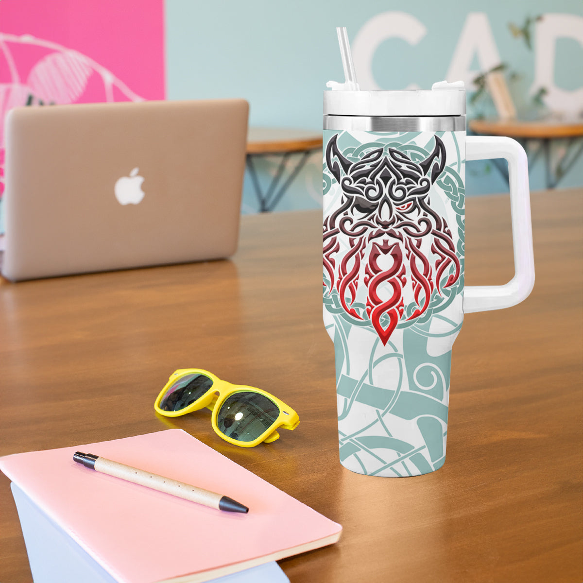 Vking Odin Tumbler With Handle God Of Asgard - Wonder Print Shop