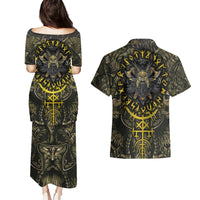 Viking Warrior Couples Matching Puletasi Dress and Hawaiian Shirt - Wonder Print Shop