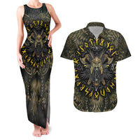 Viking Warrior Couples Matching Tank Maxi Dress and Hawaiian Shirt - Wonder Print Shop