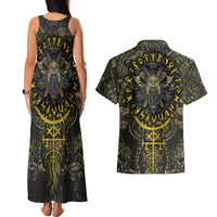 Viking Warrior Couples Matching Tank Maxi Dress and Hawaiian Shirt - Wonder Print Shop