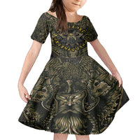 Viking Warrior Family Matching Long Sleeve Bodycon Dress and Hawaiian Shirt - Wonder Print Shop