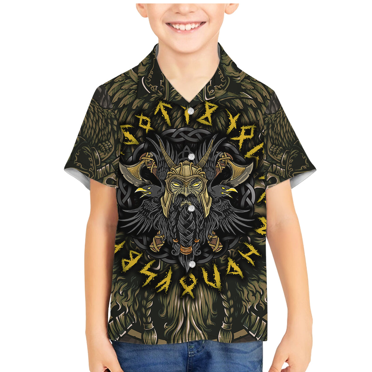 Viking Warrior Family Matching Mermaid Dress and Hawaiian Shirt - Wonder Print Shop