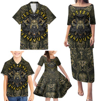 Viking Warrior Family Matching Puletasi Dress and Hawaiian Shirt - Wonder Print Shop