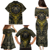 Viking Warrior Family Matching Puletasi Dress and Hawaiian Shirt - Wonder Print Shop