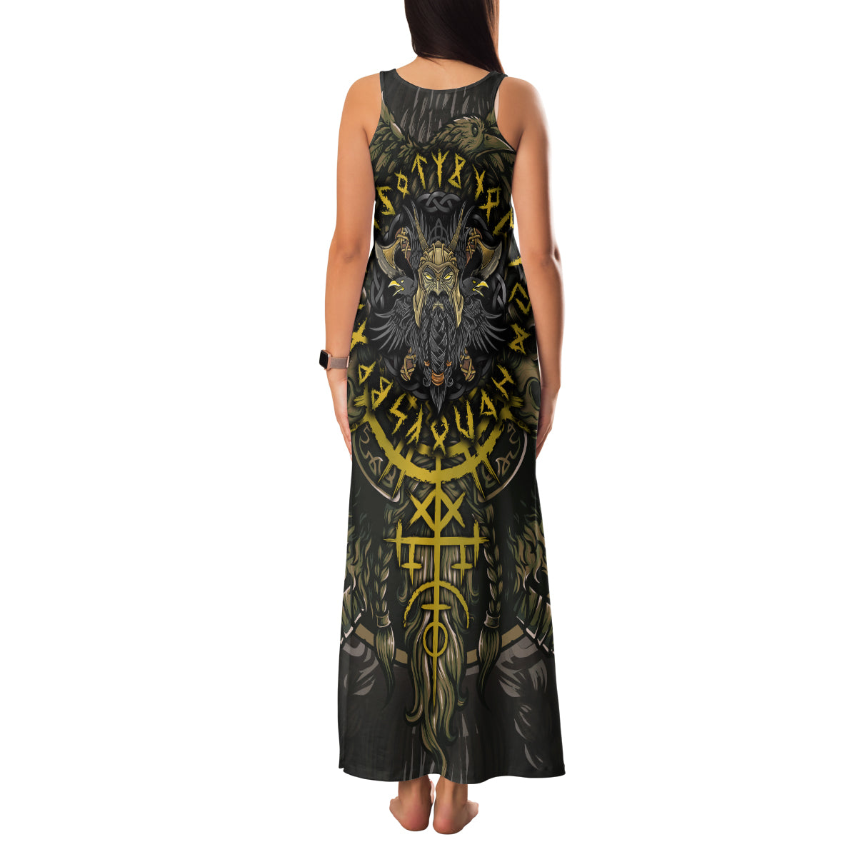 Viking Warrior Family Matching Tank Maxi Dress and Hawaiian Shirt - Wonder Print Shop