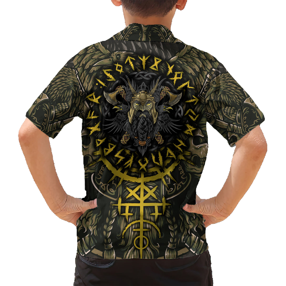 Viking Warrior Kid Hawaiian Shirt - Wonder Print Shop