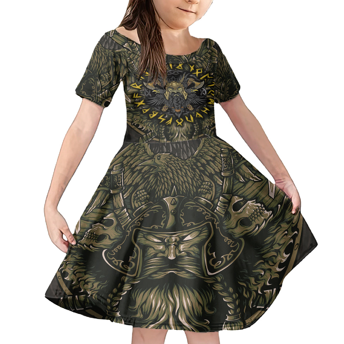 Viking Warrior Kid Short Sleeve Dress - Wonder Print Shop