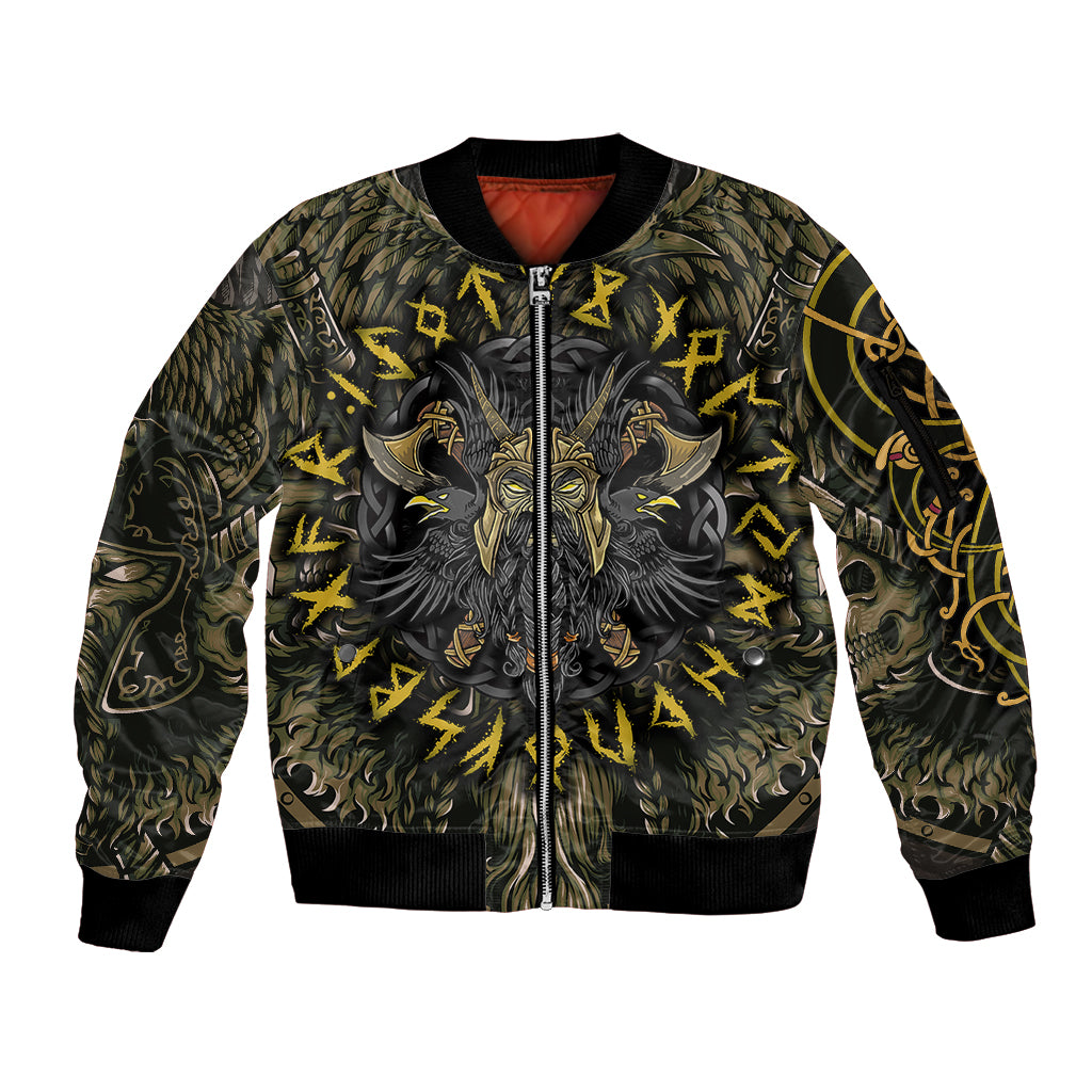 Viking Warrior Sleeve Zip Bomber Jacket - Wonder Print Shop