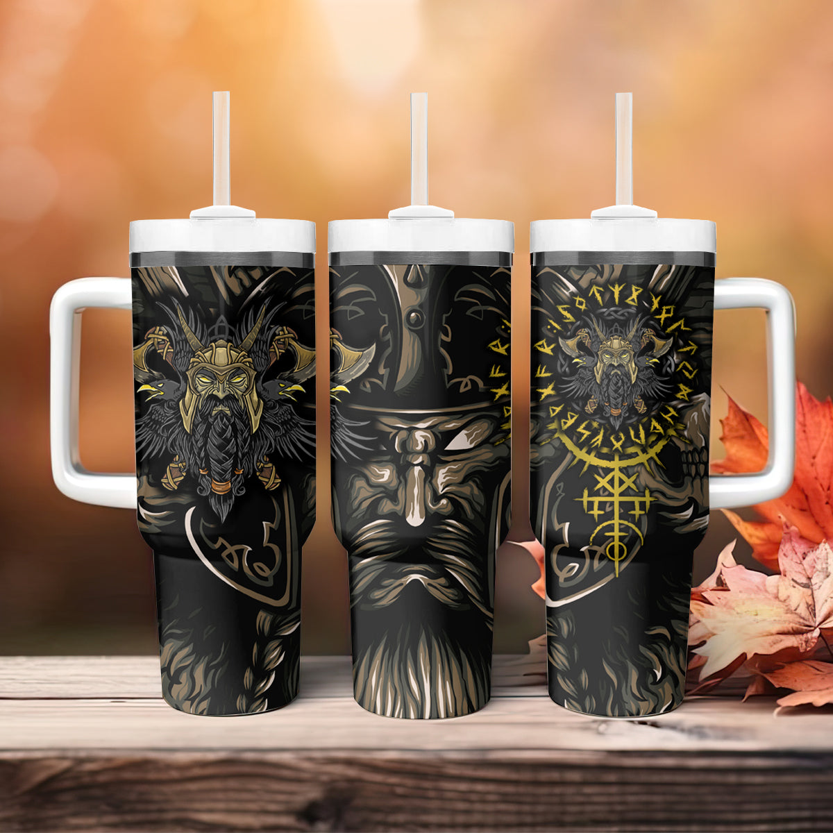 Viking Warrior Tumbler With Handle - Wonder Print Shop